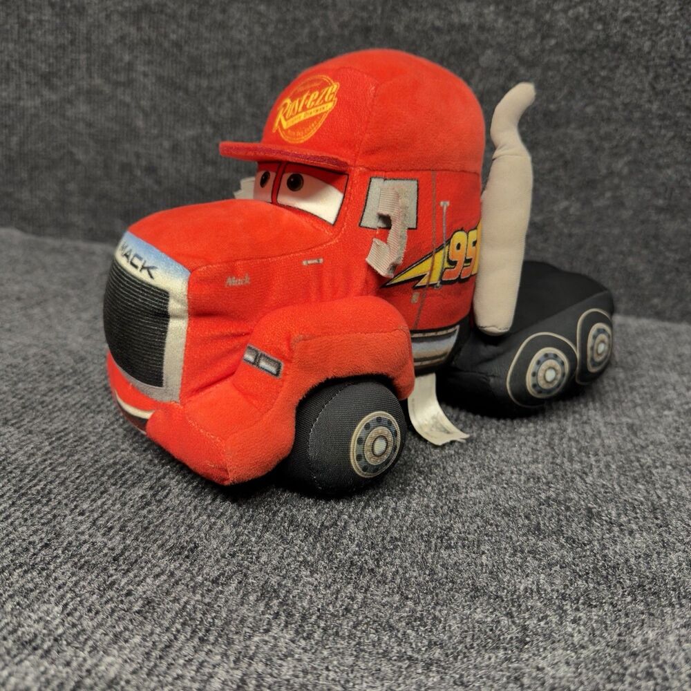 RARE Disney Pixar Cars Mack Plush Soft Toy Red Truck Hard To Find